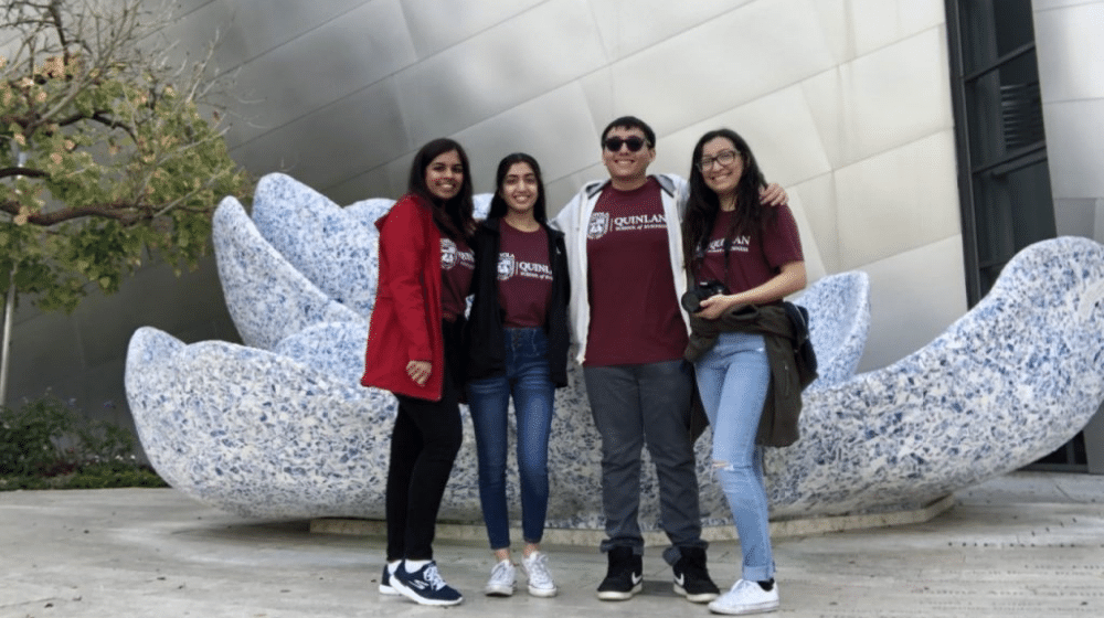 Four students enjoying their time exploring LA.